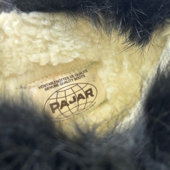 Pajar Canada Black Suede Rabbit Fur Snow Boots Winter Chalet Goth 36 EU 7 US - Picture 5 of 12
